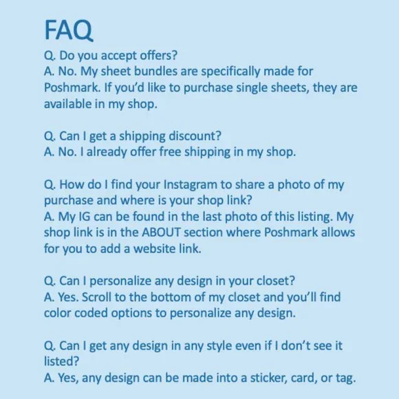 LB011 Custom Handmade Poshmark Stickers USPS Packages Thank You  [Price Firm] - Picture 7 of 8